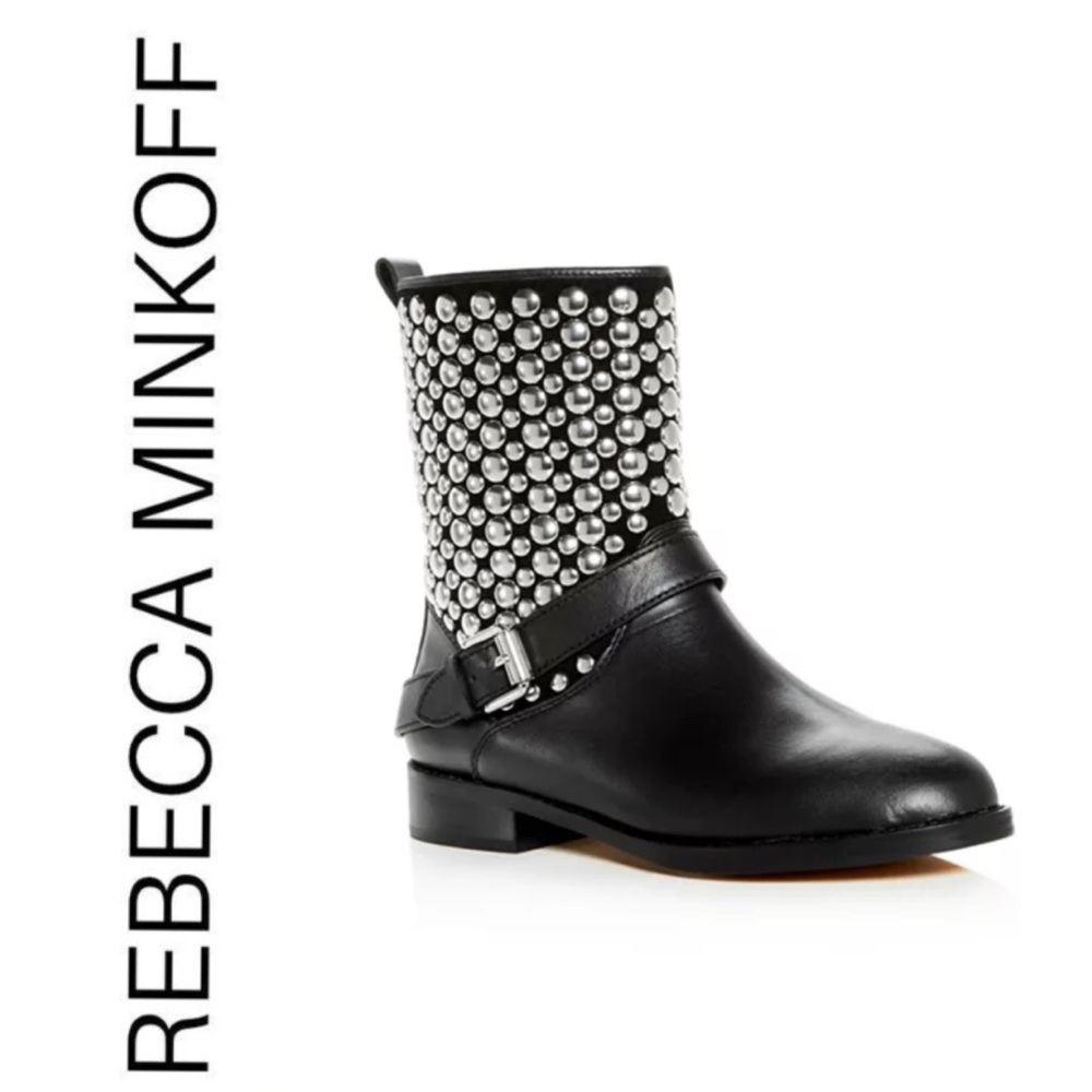 Rebecca Minkoff Saida Studded Leather Boots, Sz 7.5 - Picture 12 of 12